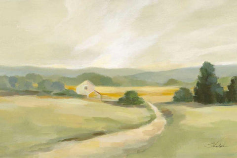 Sage Hills Barn Crop White Modern Wood Framed Art Print with Double Matting by Vassileva, Silvia