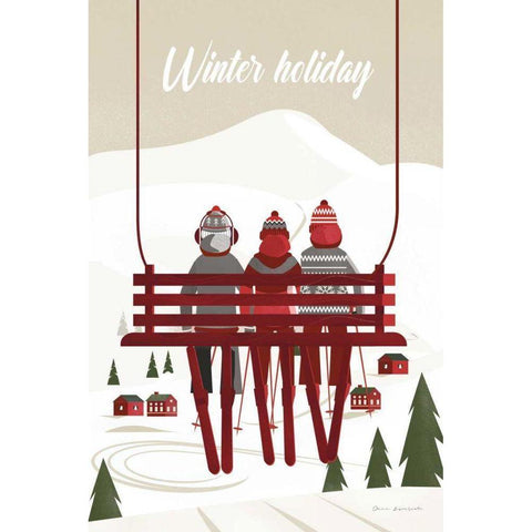 Winter Holiday Red Gold Ornate Wood Framed Art Print with Double Matting by Escalante, Omar