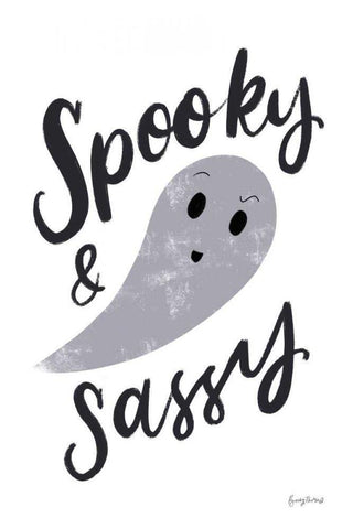 Sophisticated Spooky IB White Modern Wood Framed Art Print with Double Matting by Thorns, Becky