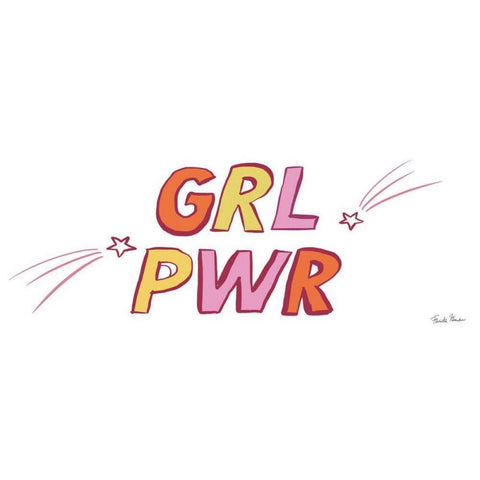 Girl Power Black Modern Wood Framed Art Print by Zaman, Farida