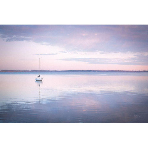 Sailboat in Bellingham Bay I Vignette Gold Ornate Wood Framed Art Print with Double Matting by Majchrowicz, Alan