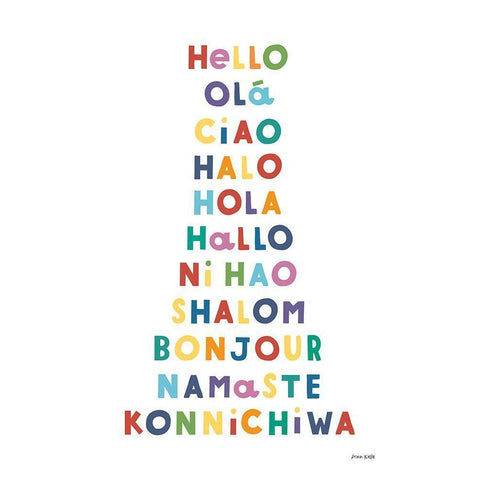 Say Hello Black Modern Wood Framed Art Print by Kelle, Ann