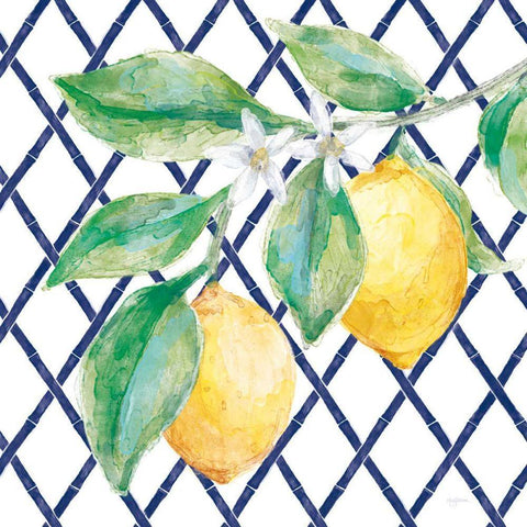 Everyday Chinoiserie Lemons II Black Ornate Wood Framed Art Print with Double Matting by Urban, Mary