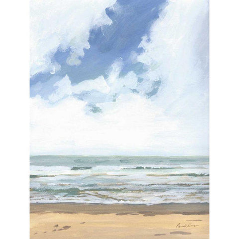 Walk on the Beach I Black Modern Wood Framed Art Print with Double Matting by Munger, Pamela