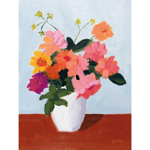 Brightness in Bloom White Modern Wood Framed Art Print by Munger, Pamela