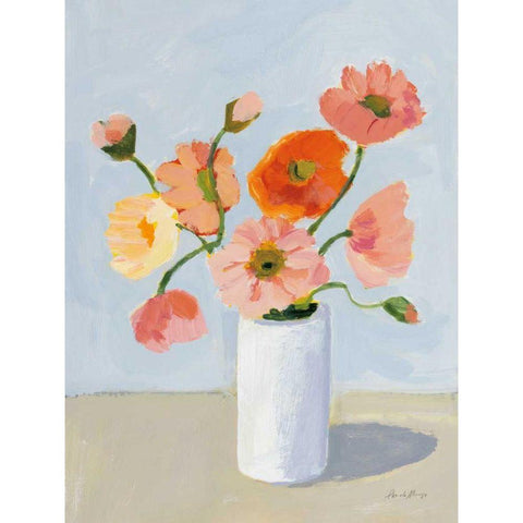 Iceland Poppies Gold Ornate Wood Framed Art Print with Double Matting by Munger, Pamela
