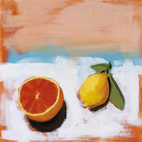 Fruit and Cheer I White Modern Wood Framed Art Print with Double Matting by Munger, Pamela