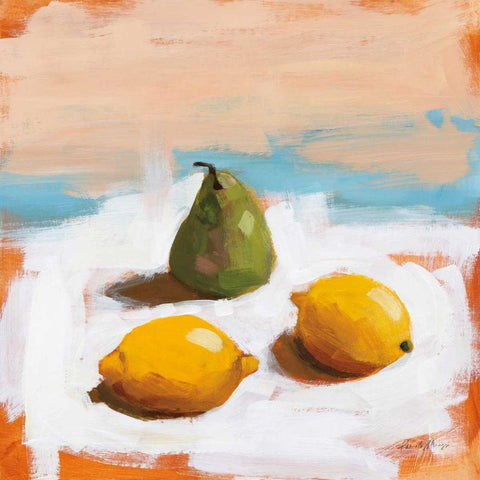 Fruit and Cheer II White Modern Wood Framed Art Print with Double Matting by Munger, Pamela
