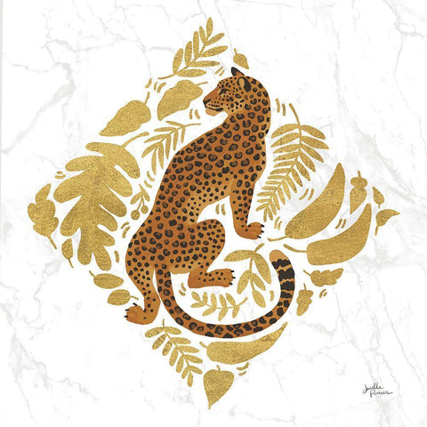 Big Cat Beauty VI Gold Black Ornate Wood Framed Art Print with Double Matting by Penner, Janelle