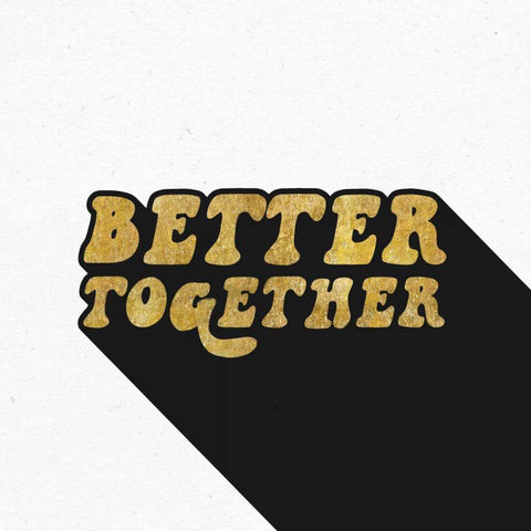 Better Together II BG Gold Ornate Wood Framed Art Print with Double Matting by Wild Apple Portfolio