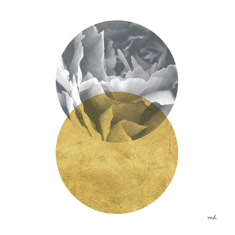 Blossoms I Gold Black Modern Wood Framed Art Print with Double Matting by Hershey, Moira