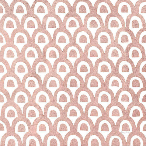 Simply Elegant XII Rose Gold Crop White Modern Wood Framed Art Print with Double Matting by Green, Nancy