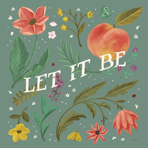 Spring Botanicals V Sage Black Modern Wood Framed Art Print with Double Matting by Penner, Janelle