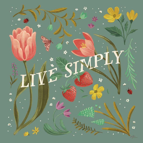 Spring Botanicals VI Sage Gold Ornate Wood Framed Art Print with Double Matting by Penner, Janelle