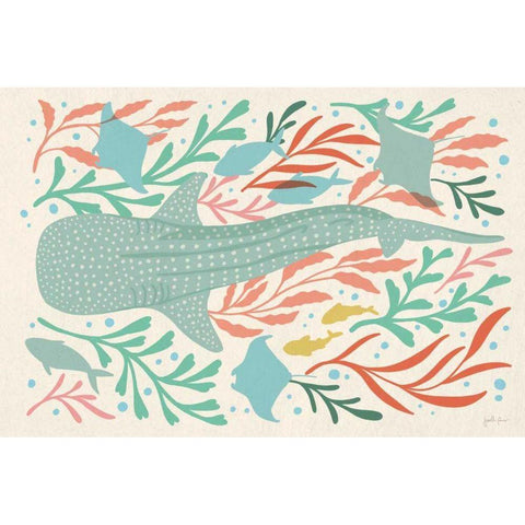 Under the Sea I White Modern Wood Framed Art Print by Penner, Janelle