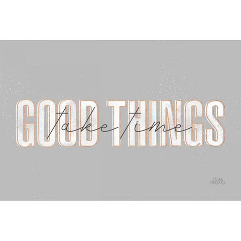 Morning Affirmations III Gray Horizontal Gold Ornate Wood Framed Art Print with Double Matting by Marshall, Laura