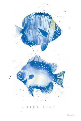 Tropical Fish White Modern Wood Framed Art Print with Double Matting by Charro, Mercedes Lopez