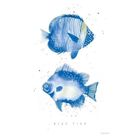 Tropical Fish Black Modern Wood Framed Art Print by Charro, Mercedes Lopez