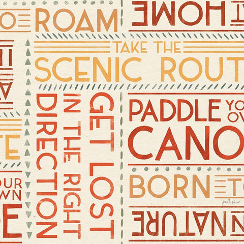 Born to Roam Pattern VB Black Ornate Wood Framed Art Print with Double Matting by Penner, Janelle