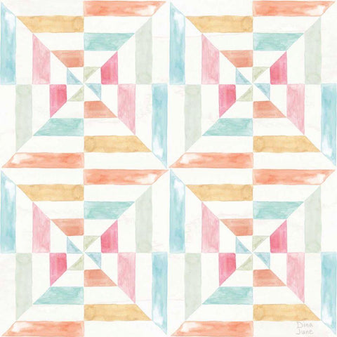 World Tour Pattern IVA White Modern Wood Framed Art Print with Double Matting by June, Dina