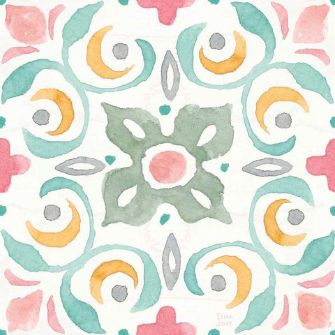 World Tour Pattern VIII White Modern Wood Framed Art Print by June, Dina