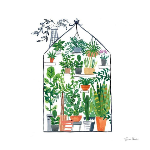 Greenhouse I White Modern Wood Framed Art Print with Double Matting by Paschke, Chris