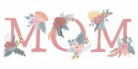 Love Letters Mom Black Ornate Wood Framed Art Print with Double Matting by Marshall, Laura