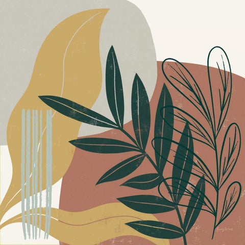 Mid Century Modern II Light White Modern Wood Framed Art Print with Double Matting by Thorns, Becky