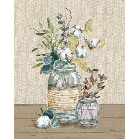 Cotton Bouquet III No Pattern White Modern Wood Framed Art Print by Urban, Mary
