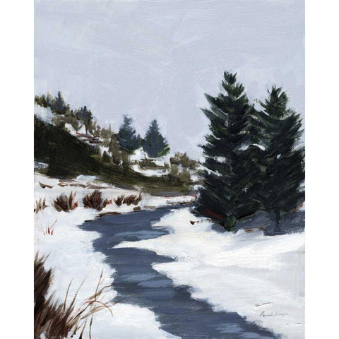 Winter Trails Black Modern Wood Framed Art Print by Munger, Pamela