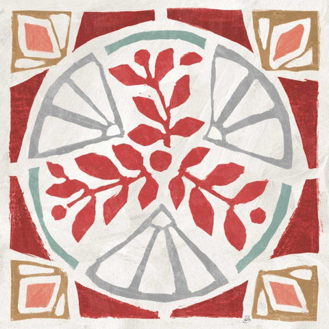 Woodcut Christmas XII Color Black Ornate Wood Framed Art Print with Double Matting by Brissonnet, Daphne