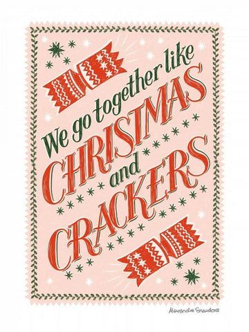 Christmas Crackers White Modern Wood Framed Art Print with Double Matting by Snowdon, Alexandra