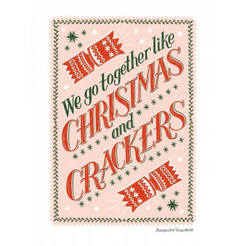 Christmas Crackers Black Modern Wood Framed Art Print by Snowdon, Alexandra