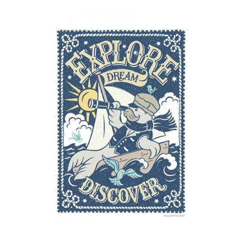 Explore Discover White Modern Wood Framed Art Print by Snowdon, Alexandra