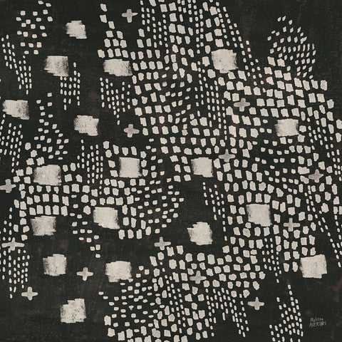 Dots and Blocks Black Ornate Wood Framed Art Print with Double Matting by Averinos, Melissa