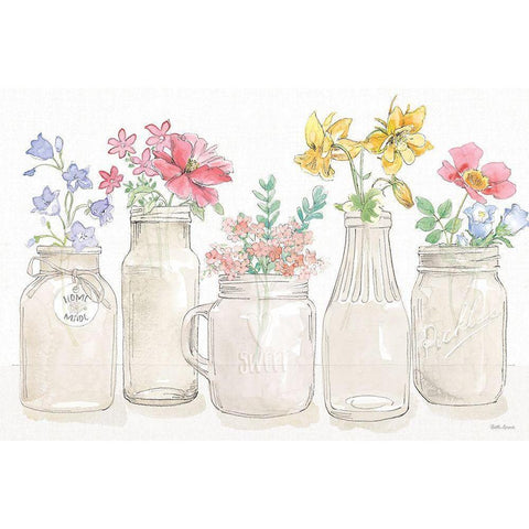 Peaceful Petals I White Modern Wood Framed Art Print by Grove, Beth