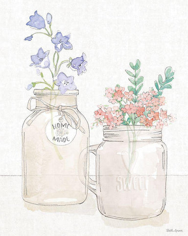 Peaceful Petals II White Modern Wood Framed Art Print with Double Matting by Grove, Beth