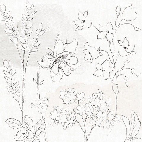 Peaceful Petals VII Neutral Black Ornate Wood Framed Art Print with Double Matting by Grove, Beth