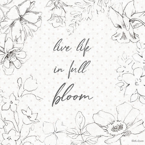 Peaceful Petals X Neutral White Modern Wood Framed Art Print with Double Matting by Grove, Beth