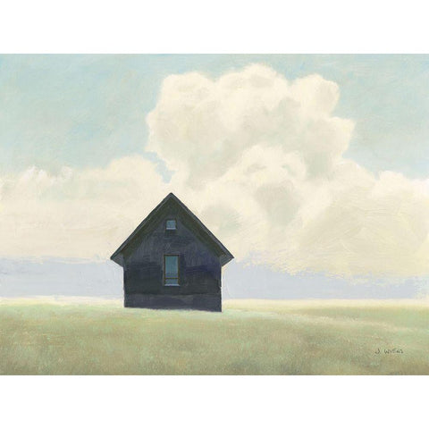 Lonely Landscape I Black Modern Wood Framed Art Print with Double Matting by Wiens, James