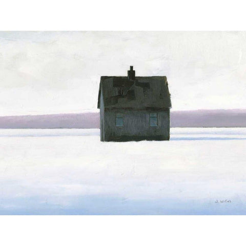Lonely Winter Landscape II White Modern Wood Framed Art Print by Wiens, James