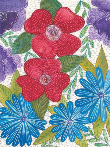 Joyful I Black Ornate Wood Framed Art Print with Double Matting by Prahl, Courtney