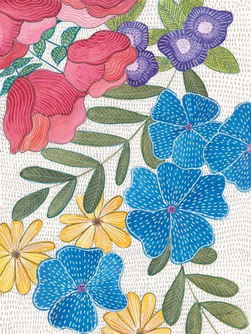 Joyful II Black Ornate Wood Framed Art Print with Double Matting by Prahl, Courtney