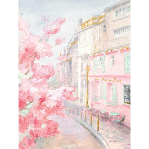 Pastel Paris II White Modern Wood Framed Art Print by Nai, Danhui