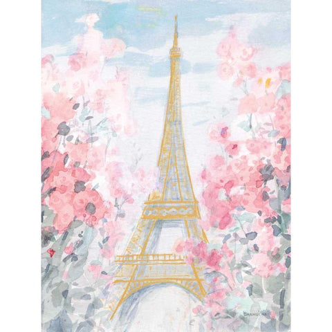 Pastel Paris III White Modern Wood Framed Art Print by Nai, Danhui