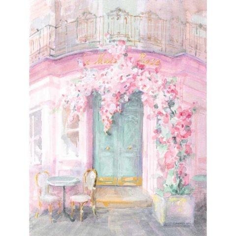 Pastel Paris IV White Modern Wood Framed Art Print by Nai, Danhui