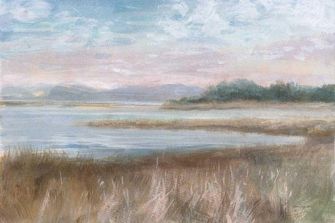 Silver Waters White Modern Wood Framed Art Print with Double Matting by Nai, Danhui