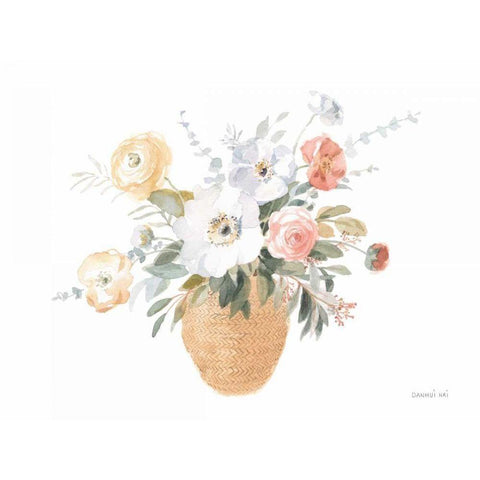 Blooms of Spring II Gold Ornate Wood Framed Art Print with Double Matting by Nai, Danhui