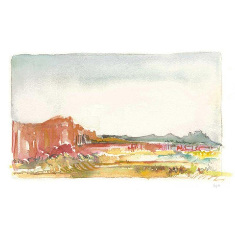 Looking Out Neutral Gold Ornate Wood Framed Art Print with Double Matting by Rice, Kristy