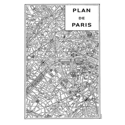 Inverted Paris Map Gold Ornate Wood Framed Art Print with Double Matting by Schlabach, Sue